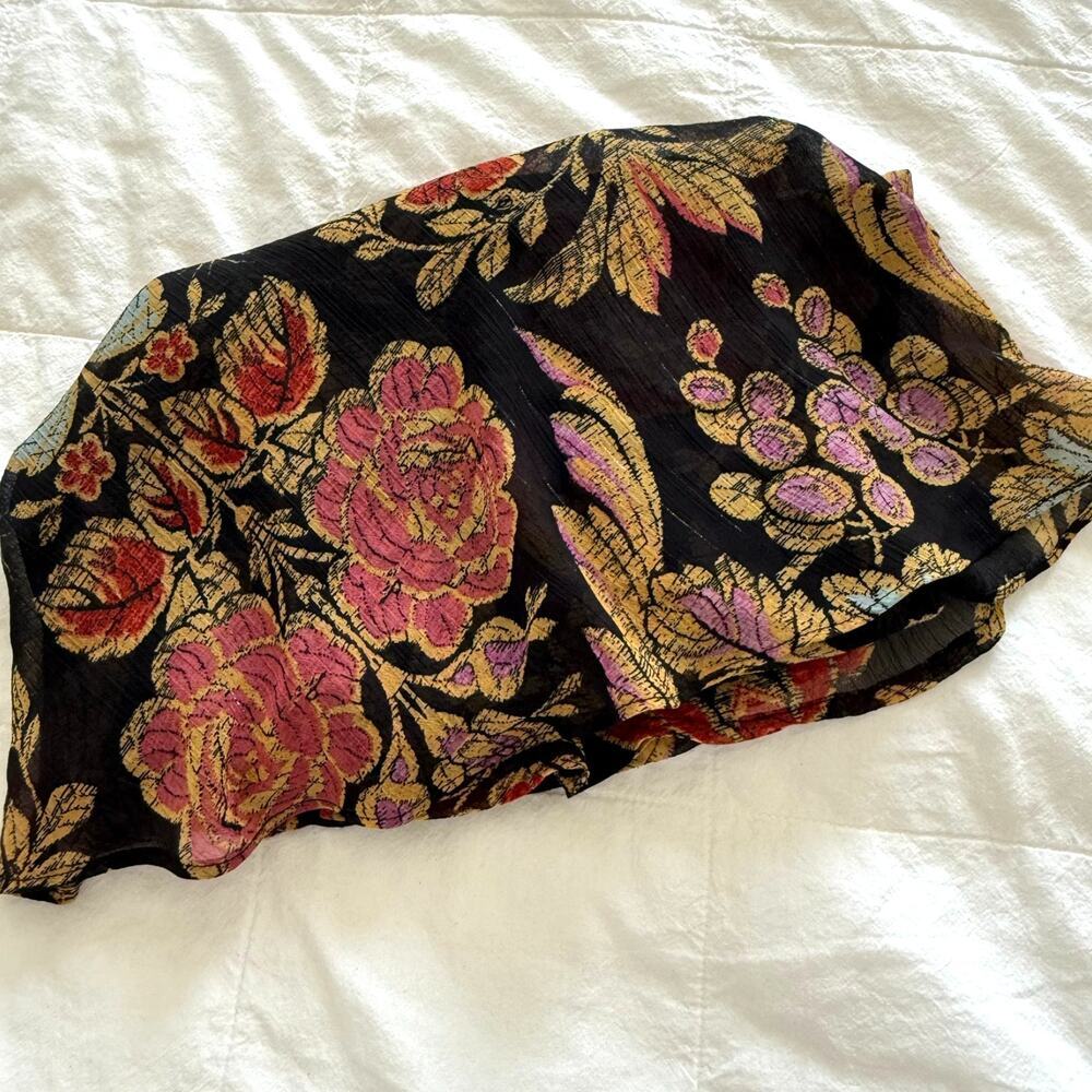 Belle + Sky Floral Sheer Blouse | Size M | Romantic Botanical Print Vintage Top - Picture 12 of 13
